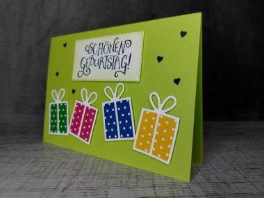 Grußkarte Glückwunsch Schönen Geburtstag handgemacht